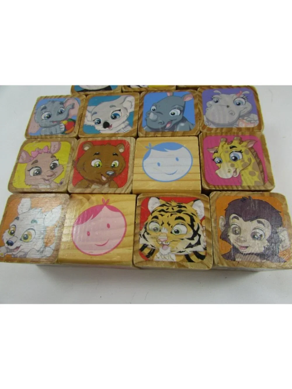 15 WOOD Blocks Garanimals Animals 32245 Toy Block Building Shapes
